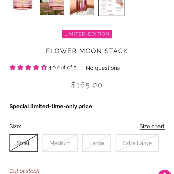 New! Budhagirl “Flower moon stack” limited edition bangles! Valentine braclets - Picture 5 of 12